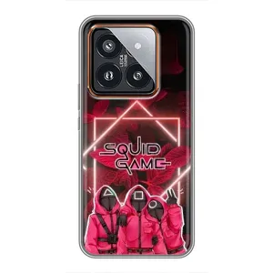 Чехол Гра в кальмара для Xiaomi 14 Pro (Охранники Игра кальмара)