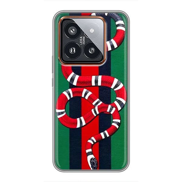 Чохол з принтом «Gucci змія» для Xiaomi 14 Pro Чохол з принтом «Gucci змія» для Xiaomi 14 Pro