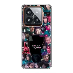 Чехол Гра в кальмара для Xiaomi 14 Pro (Коллаж Игра кальмара)