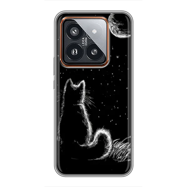 Чохол з принтом «Котик і місяць» для Xiaomi 14 Pro Чохол з принтом «Котик і місяць» для Xiaomi 14 Pro