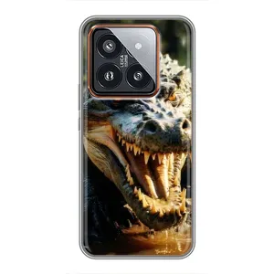 Чохол з картинкою 'Хижаки' для Xiaomi 14 Pro (Небезпечний крокодил)