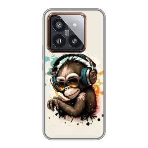 Чохол з принтом «Макака в навушниках» для Xiaomi 14 Pro