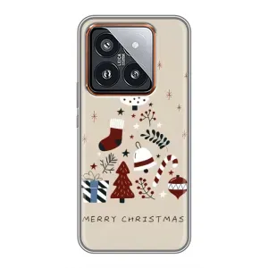 Рождественские, Праздничные Чехлы для Сяоми 14 Про (Merry Christmas)
