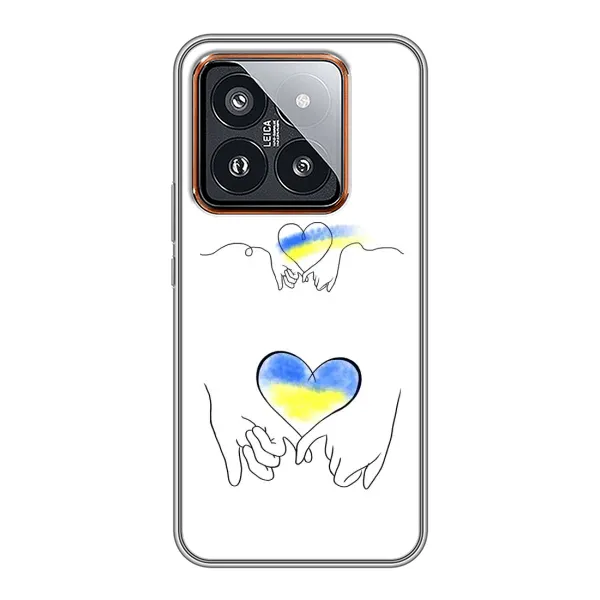 Чохол з принтом «Мир Україні» для Xiaomi 14 Pro Чохол з принтом «Мир Україні» для Xiaomi 14 Pro