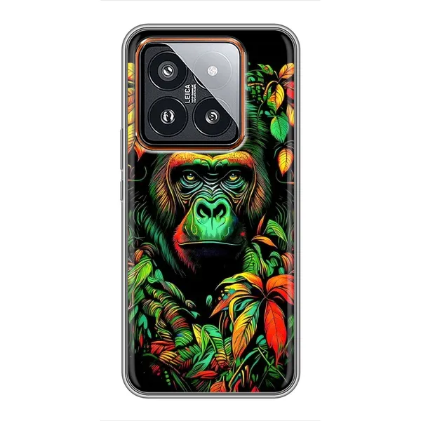 Чохол з принтом «Мавпа в квітах» для Xiaomi 14 Pro
