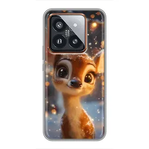 Чохол з принтом «Оленятко серед гірлянд» для Xiaomi 14 Pro