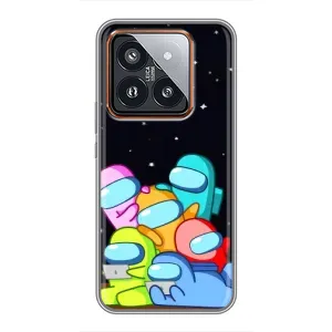 Чехол Амонг Ас для Xiaomi 14 Pro (AlphaPrint) (Скины в космосе)