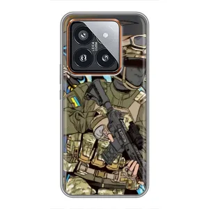 Чехлы с картинкой ЗСУ для Xiaomi 14 Pro (AlphaPrint) (Воїн ЗСУ)
