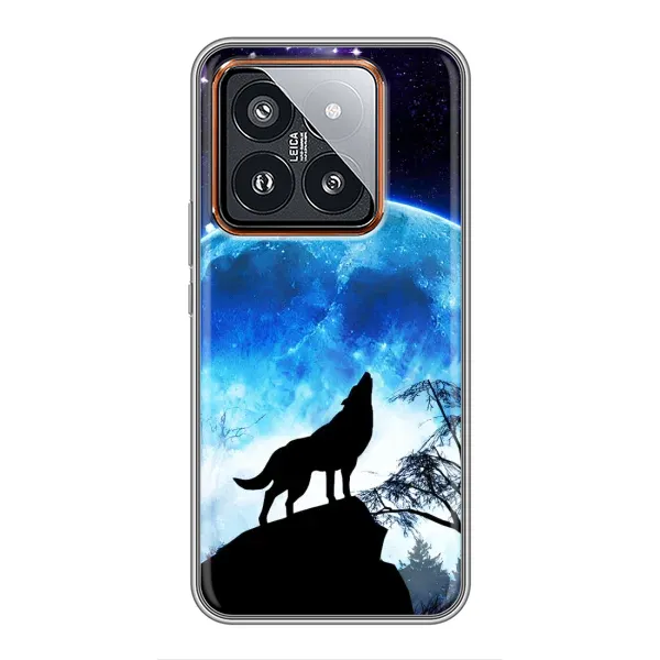 Чохол з принтом «Вовк на місяць» для Xiaomi 14 Pro Чохол з принтом «Вовк на місяць» для Xiaomi 14 Pro