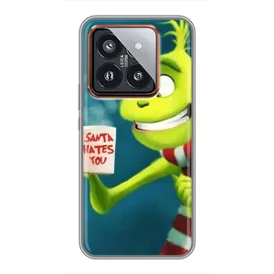 Рождественские Чехлы для Xiaomi 14 Pro (VPrint) (Зеленый Гринч)