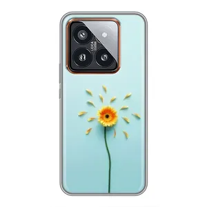 Чехлы с Цветами для Xiaomi 14 Pro (VPrint) (Желтый цветок)