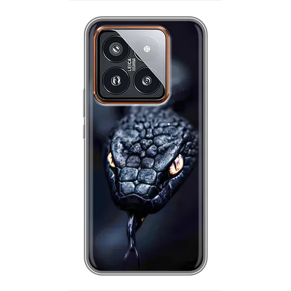Чохол з принтом «Чорна змія» для Xiaomi 14 Pro Чохол з принтом «Чорна змія» для Xiaomi 14 Pro