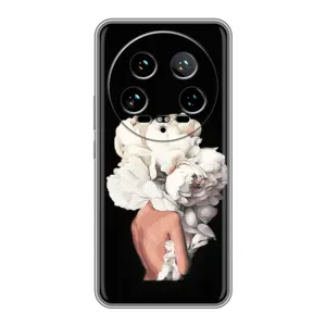 Чехлы (ART) Цветы на Xiaomi 14 Ultra (VPrint) (Белые цветы)