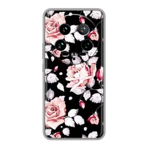 Чехлы с Цветами для Xiaomi 14 Ultra (VPrint) (Цветочки на черном)