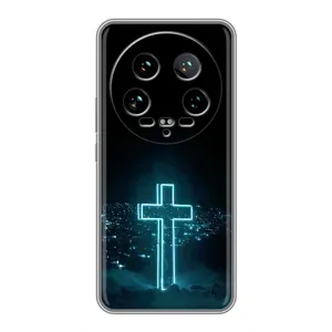 Чехол для Xiaomi 14 Ultra (AlphaPrint) - (Христианские) (Крест и город)