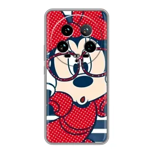 Эксклюзивный чехол для Xiaomi 14 Ultra (AlphaPrint - Мультяшные) (Маус в очках)