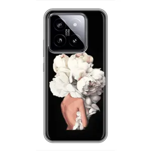 Чехлы (ART) Цветы на Xiaomi 14 (VPrint) (Белые цветы)