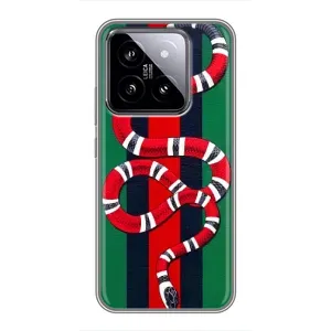 Чехлы ГУЧЧИ для Сяоми 14 (AlphaPrint) (Gucci змия)