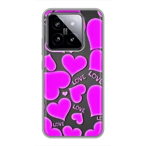 Чехлы для любимой на Ксяомі 14 (VPrint) (Pink hearts)