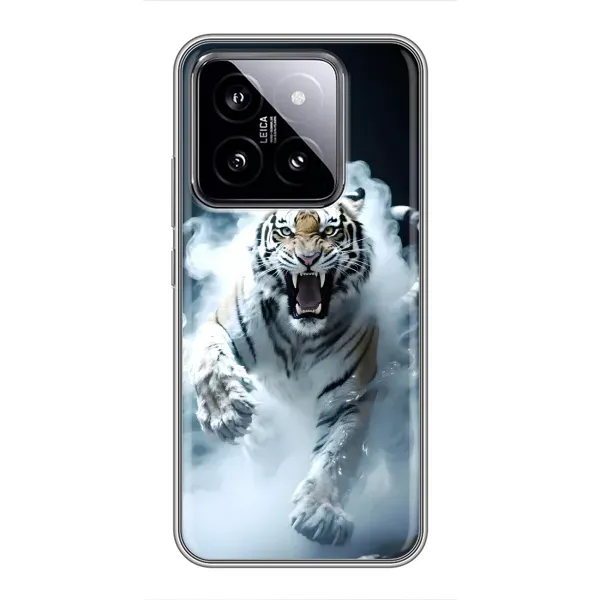 Чехол с принтом «Белый тигр в дыму» для Xiaomi 14 Чехол с принтом «Белый тигр в дыму» для Xiaomi 14