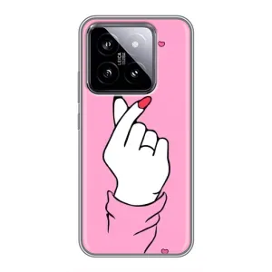 Чехол с принтом для Xiaomi 14 (AlphaPrint - Знак сердечка)
