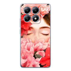 Чехлы (ART) Цветы на Xiaomi 14T Pro (VPrint) (Глаза в цветах)