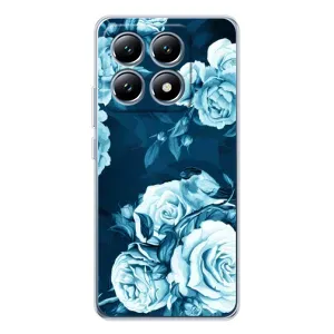 Чехлы (ART) Цветы на Xiaomi 14T Pro (VPrint) (Голубые Бутоны)