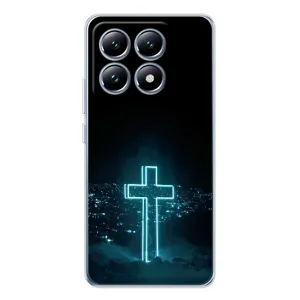 Чехол для Xiaomi 14T (AlphaPrint) - (Христианские) (Крест и город)