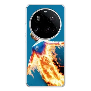Чехол с принтом Фантастическая четверка для Xiaomi 15 Ultra (Человек-факел в огне)