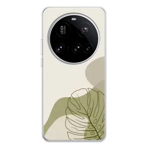 Силиконовый чехол с принтом в цветах на Xiaomi 15 Ultra (Зеленая монстера дизайн)