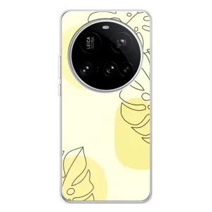 Силиконовый чехол с принтом в цветах на Xiaomi 15 Ultra (Желтая монстера арт)