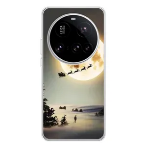 Новорічні, Святкові Чохли для Xiaomi 15 Ultra - 2024 год (Санта на місяці)