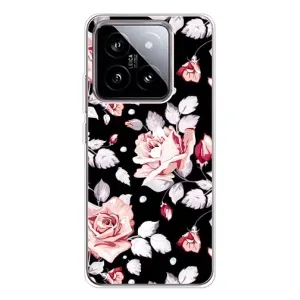 Чехлы с Цветами для Xiaomi 15 (VPrint) (Цветочки на черном)