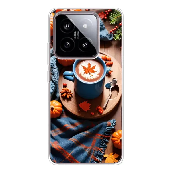 Чохол з принтом «Кава і гарбузики» для Xiaomi 15