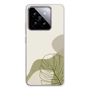 Силиконовый чехол с принтом в цветах на Xiaomi 15 (Зеленая монстера дизайн)