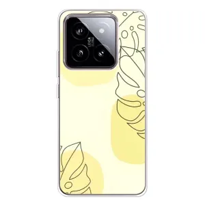 Силиконовый чехол с принтом в цветах на Xiaomi 15 (Желтая монстера арт)