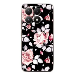 Чехлы с Цветами для Xiaomi 15T (VPrint) (Цветочки на черном)