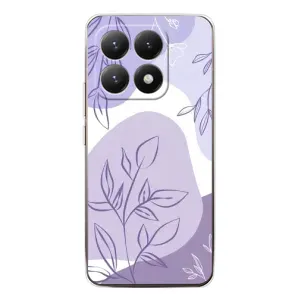 Силиконовый чехол с принтом в цветах на Xiaomi 15T (Фиолетовые листья абстракция)
