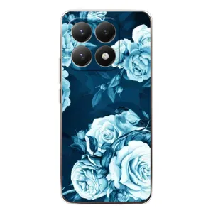 Чехлы (ART) Цветы на Xiaomi 15T (VPrint) (Голубые Бутоны)