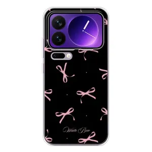 Чохол з бантиками на Xiaomi 17 Про Макс (Банти на чорному)