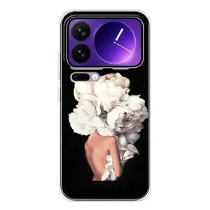 Чехлы (ART) Цветы на Xiaomi 17 Pro Max (VPrint) (Белые цветы)