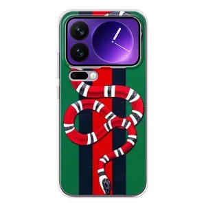 Чехлы ГУЧЧИ для Шяоми 17 Про Макс (AlphaPrint) (Gucci змия)