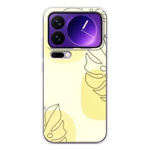 Силиконовый чехол с принтом в цветах на Xiaomi 17 Pro Max (Желтая монстера арт)