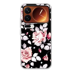 Чехлы с Цветами для Xiaomi 17 Pro (VPrint) (Цветочки на черном)