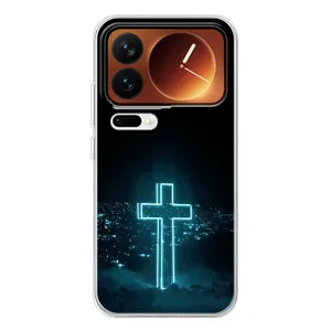 Чехол для Xiaomi 17 Pro (AlphaPrint) - (Христианские) (Крест и город)
