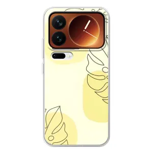 Силиконовый чехол с принтом в цветах на Xiaomi 17 Pro (Желтая монстера арт)