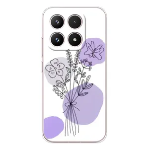 Силиконовый чехол с принтом в цветах на Xiaomi 17 (Букет фиолетовая абстракция)