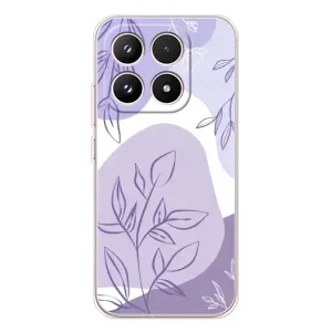 Силиконовый чехол с принтом в цветах на Xiaomi 17 (Фиолетовые листья абстракция)