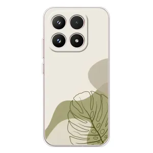 Силиконовый чехол с принтом в цветах на Xiaomi 17 (Зеленая монстера дизайн)