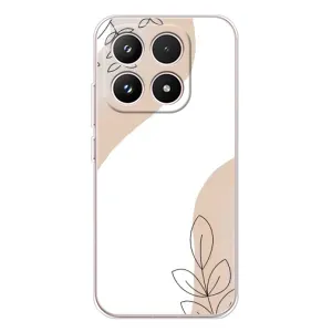 Силиконовый чехол с принтом в цветах на Xiaomi 17 (Нюдовая веточка абстракция)